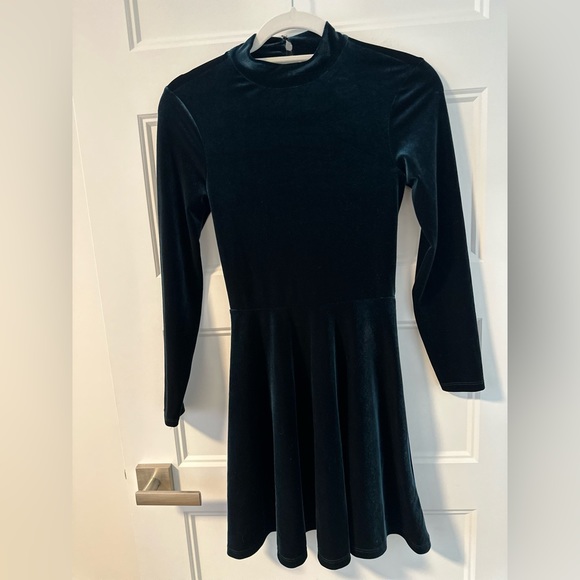 American apparel backless long sleeve velvet mini dress size Small - Picture 3 of 4